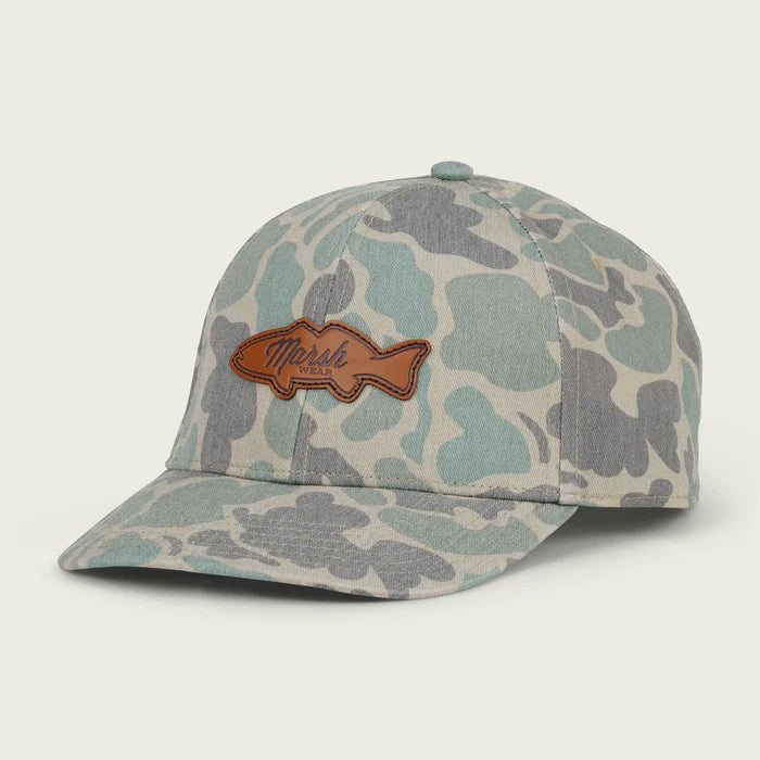 Marsh Wear Youth RR Leather Patch Hat - Green Camo