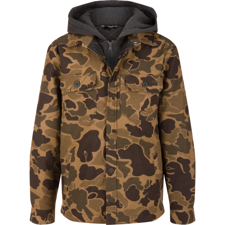 Drake Youth Campfire Flannel Hoodies
