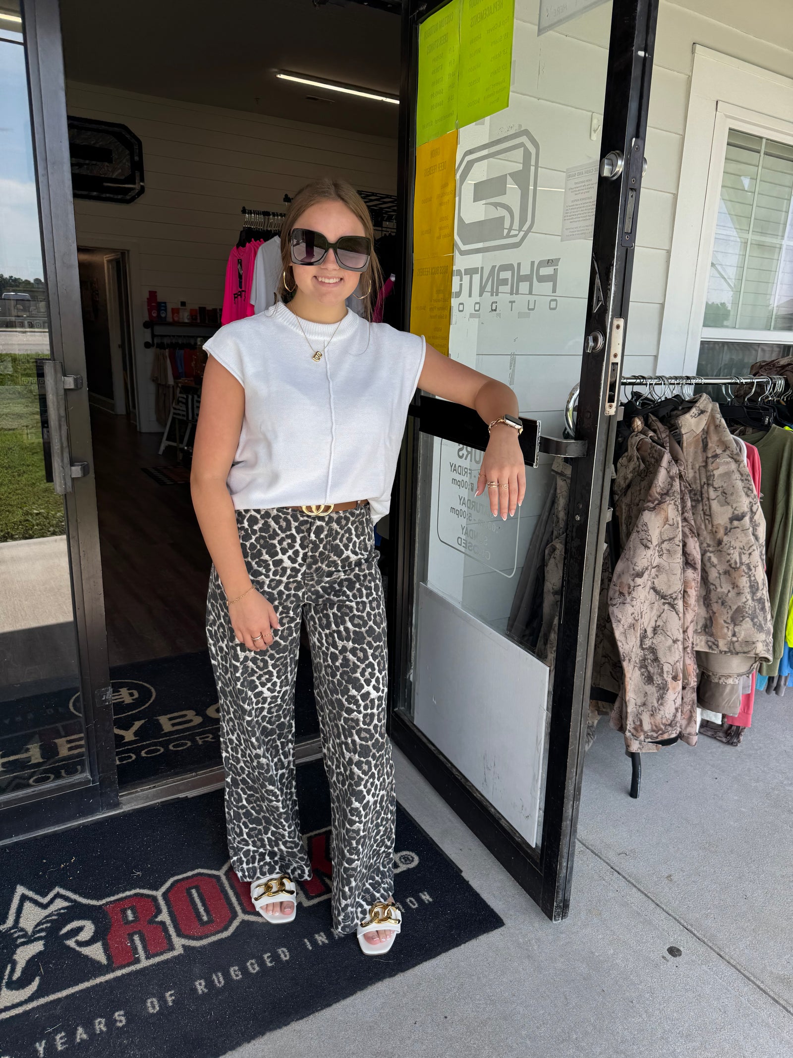 Cheetah Straight Leg Jeans