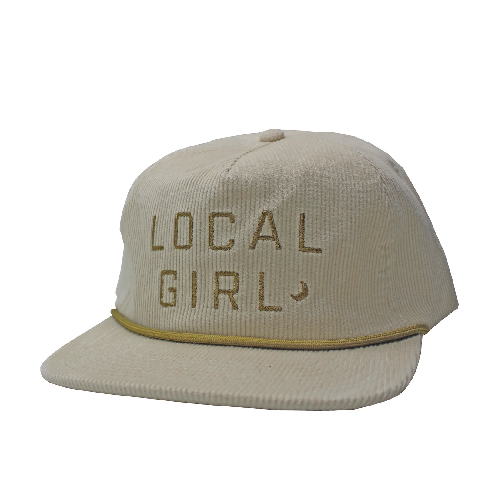 Local Girl Cresent Corduroy Hats - Cream