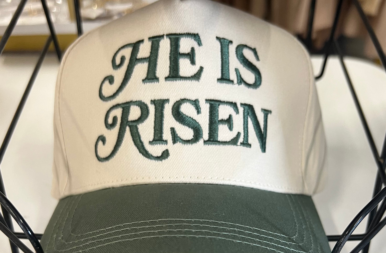 Embroidered "He is Risen" Trucker Hat