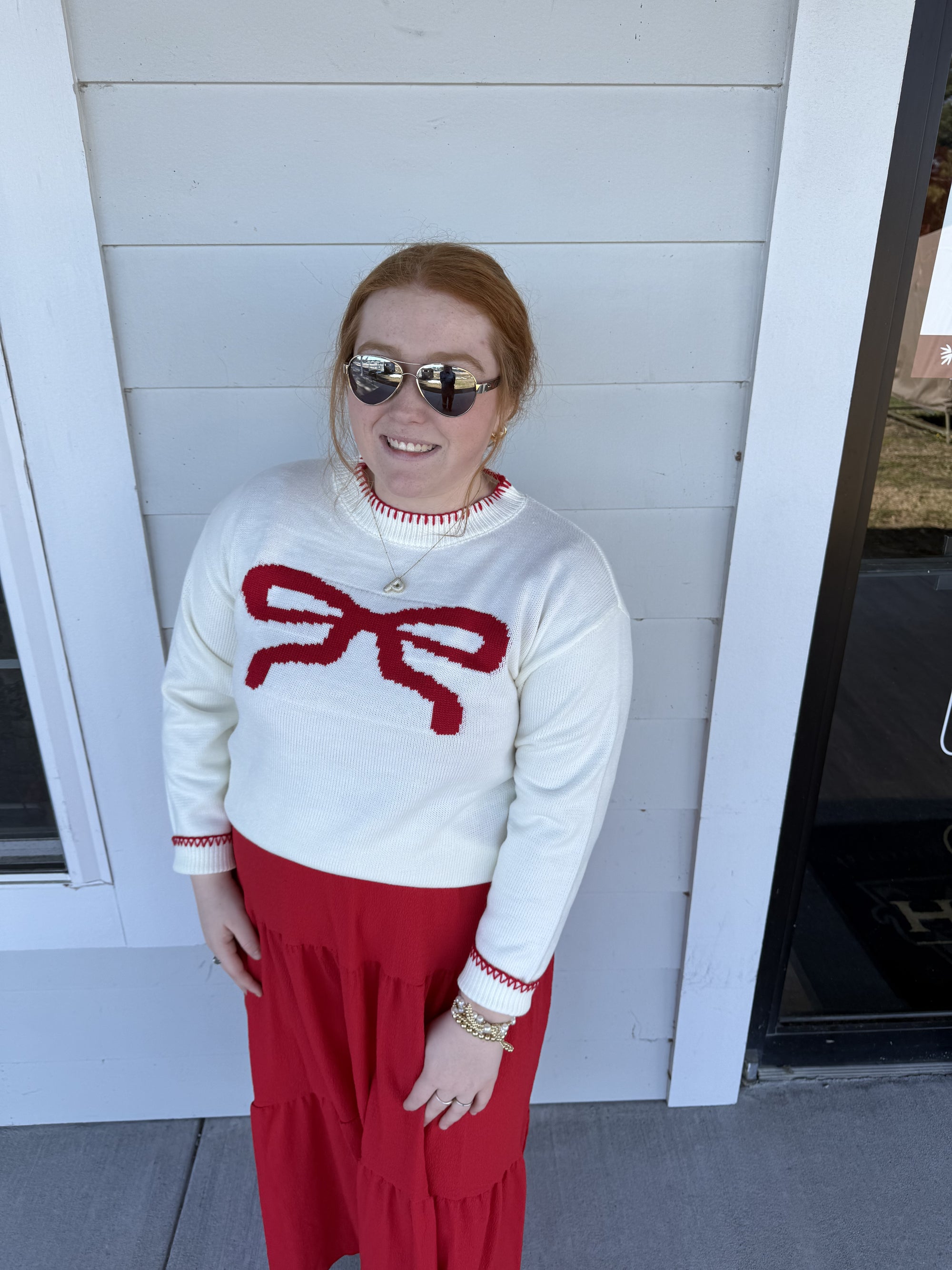 Red Bow Sweater