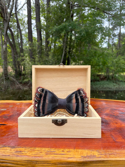 Handmade Feathered Bow Tie