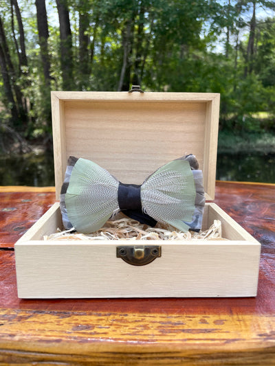 Handmade Feathered Bow Tie