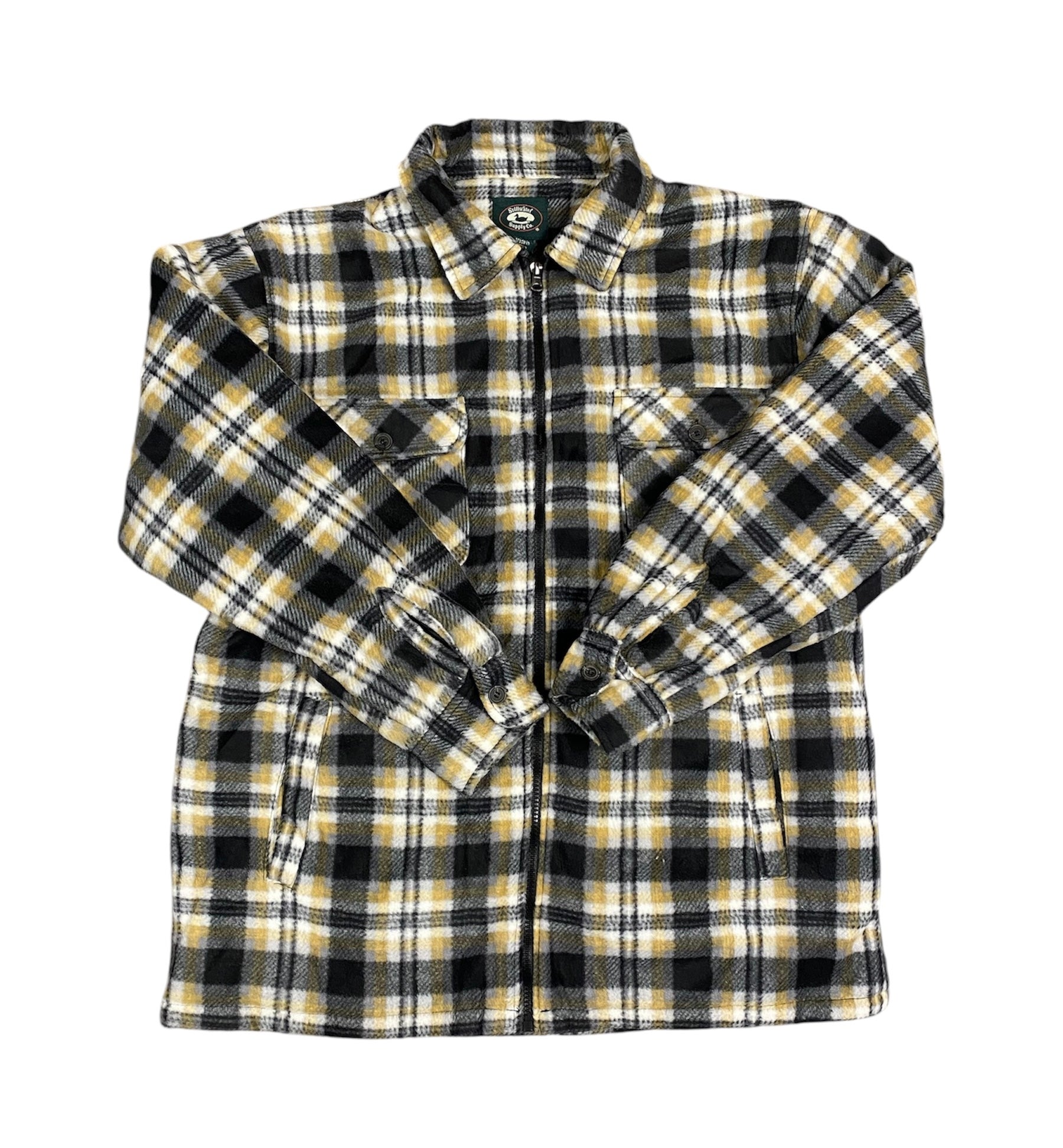 Men's Plaid Fleece Jacket with Sherpa Lining