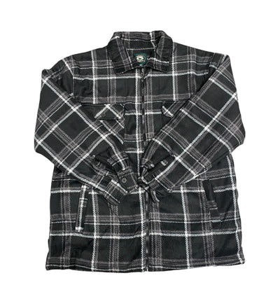 Men's Plaid Fleece Jacket with Sherpa Lining