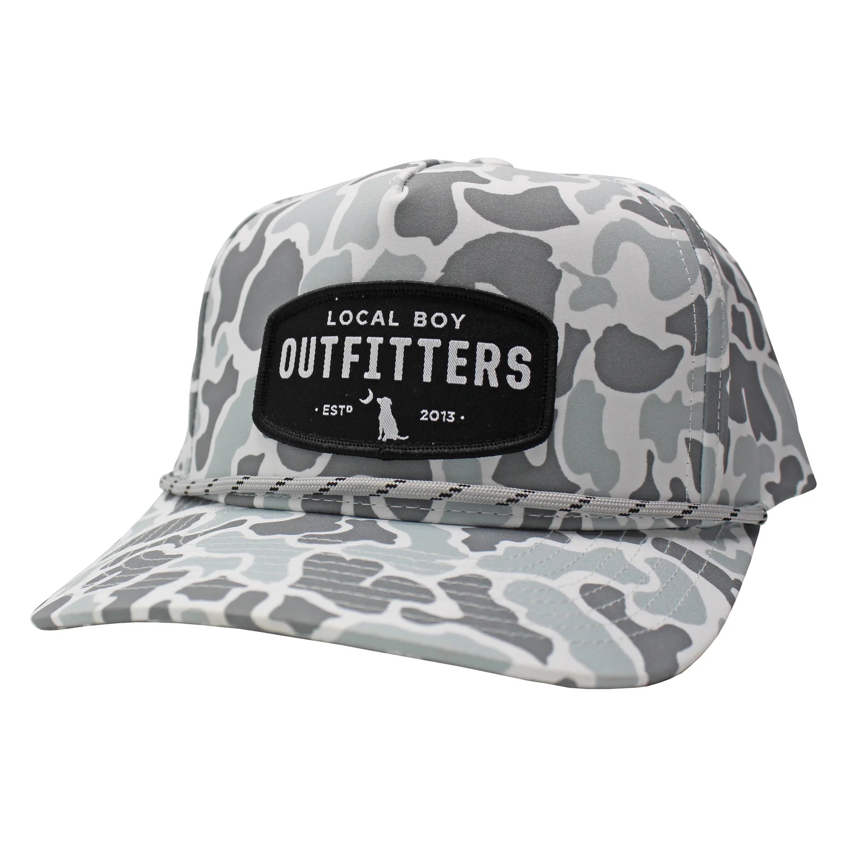 Local Boy Youth Woven Patch High Crown Rope Hats - White Localflage