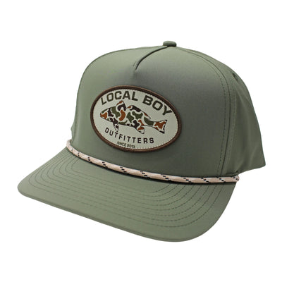 Local Boy Vintage Redfish Patch High Crown Rope Hats
