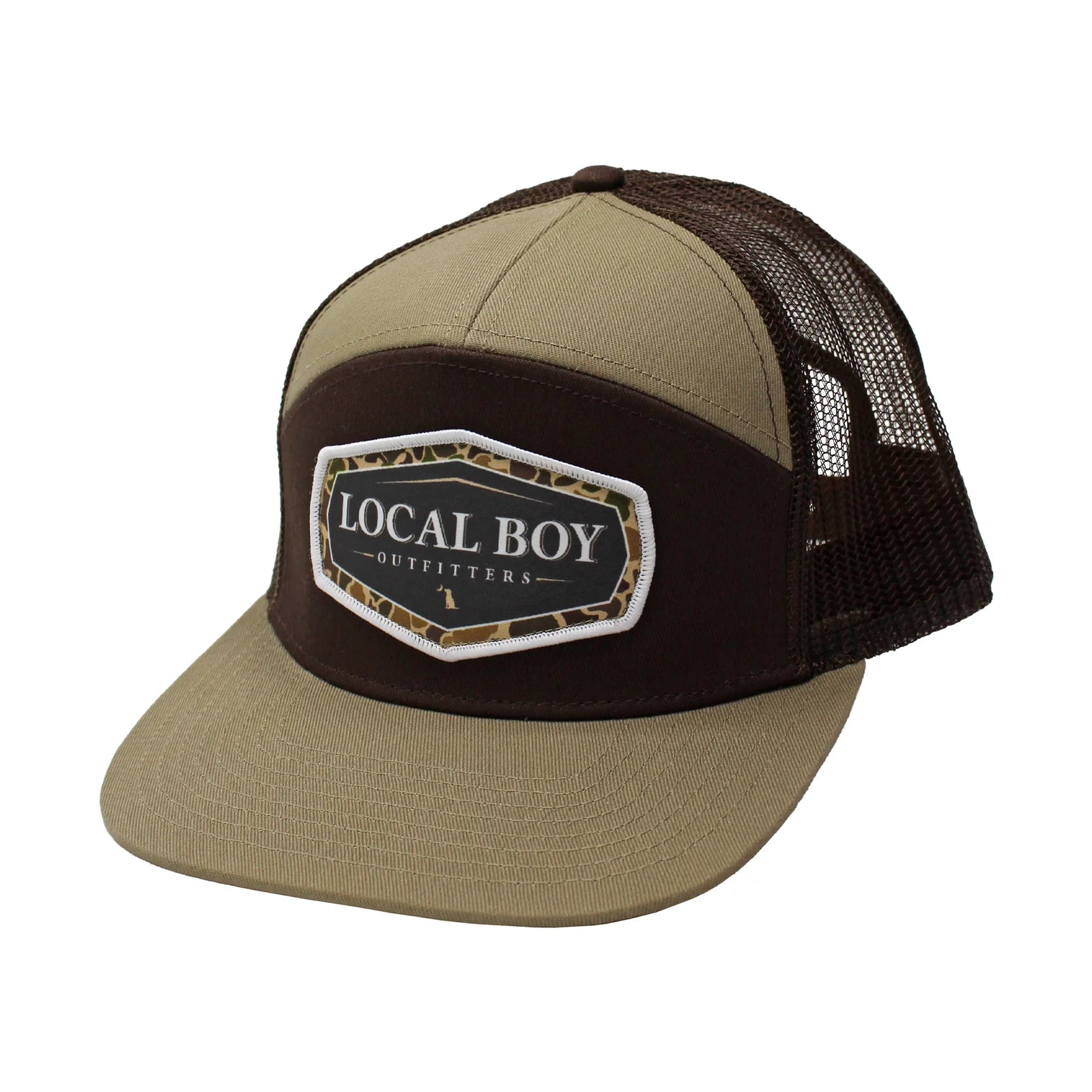 Local Boy Vintage Emblem 7 Panel Hat - Light Brown/Brown