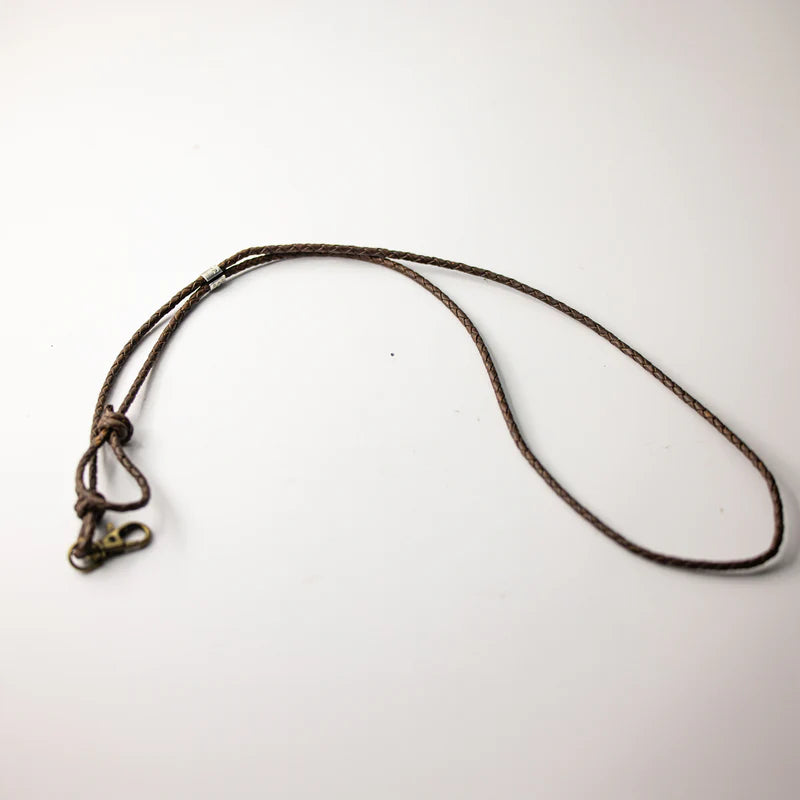 Rolling Thunder Leather Braided Lanyard