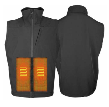 WFS Men's Heated Soft-Shell Vests- Black with Power Bank