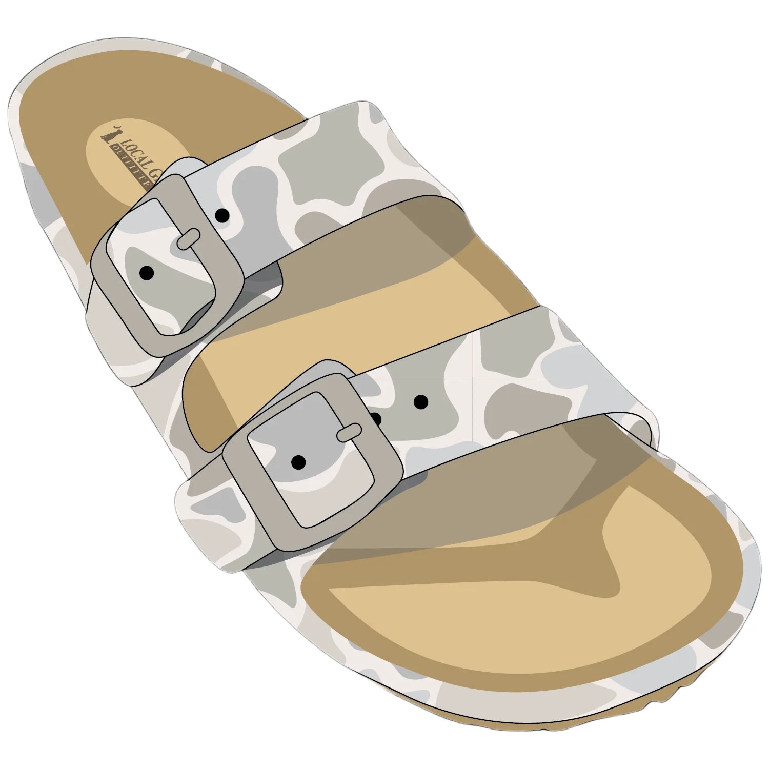 Local Girl Rubber Slides - Forest Camo Saltwater