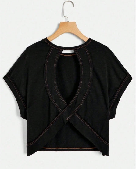 Open Back Short Sleeve Shirt