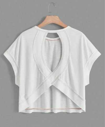 Open Back Short Sleeve Shirt