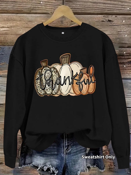 "Thankful" Leopard Pumpkins Sweatshirt