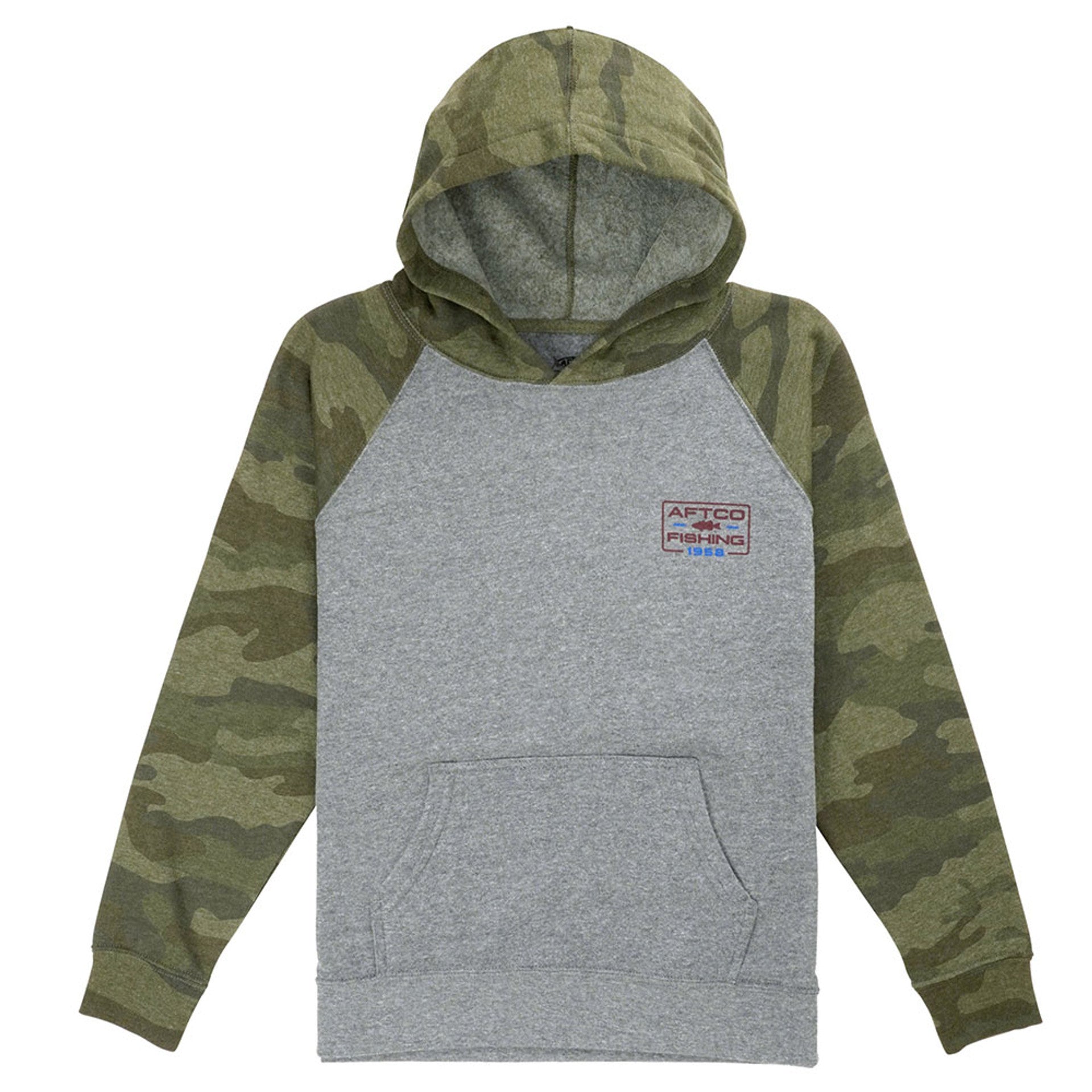 Youth AFTCO Kingpin Po Hoodie Forest Camo / Small