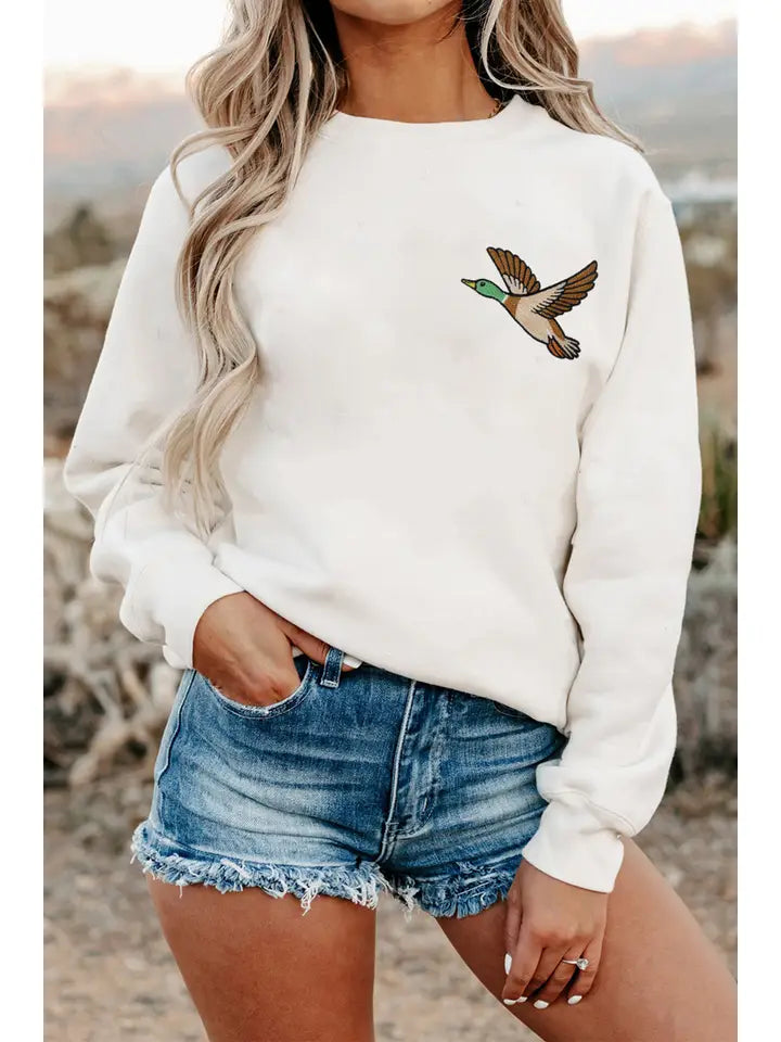 Mallard Embroidered Pullover