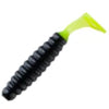 Slider Crappie Grub CSGFGLO 1-1/2" - Black/Glow Tail