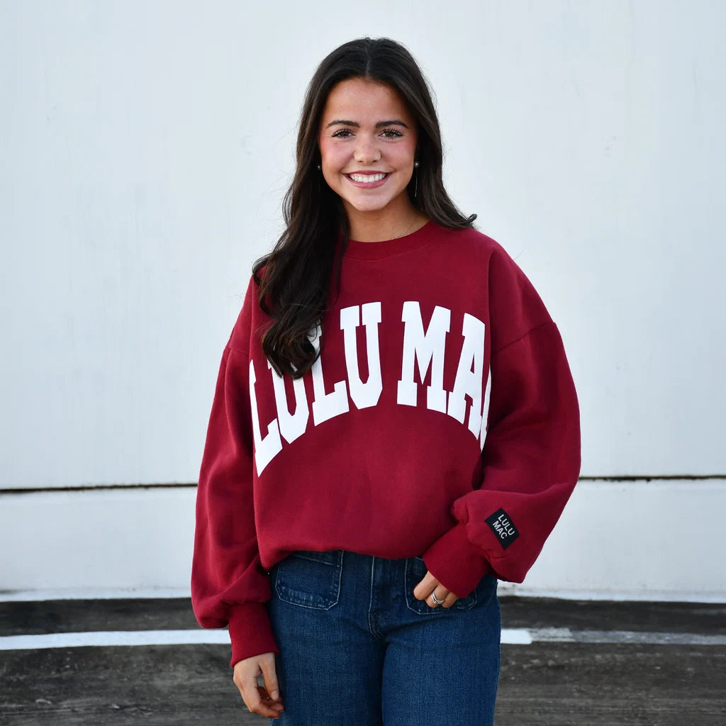 Lulu Mac Sweatshirts - Cardinal/White