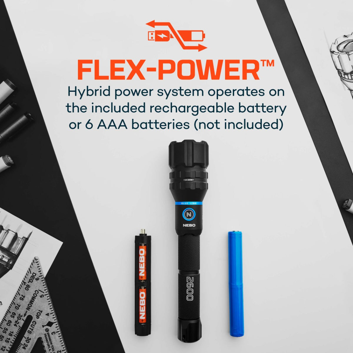 Nebo Blueline 2600 Flex Flashlight Nebo Blueline 2600 Flex Flashlight