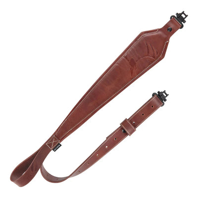 Heritage Deer Deboss Leather Rifle Sling - Rawhide