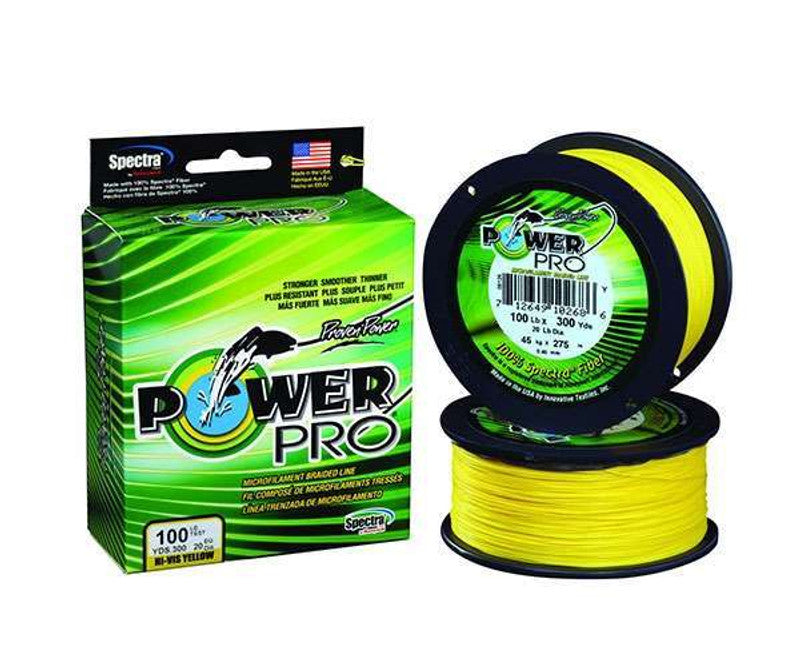 PowerPro Braided Spectra Fiber Fishing Line Hi-Vis Yellow 150 Yds