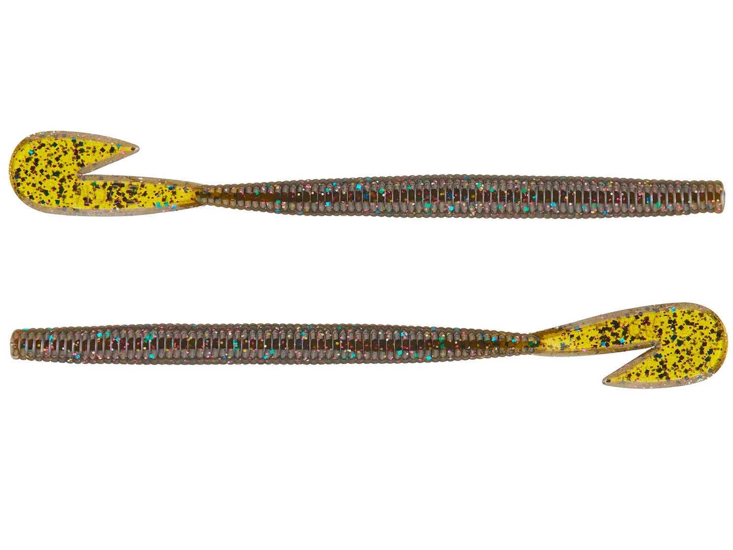 blue worm with yellow tail zoom fishing lure Zoom Mag Ultravibe Speed Worms 7"