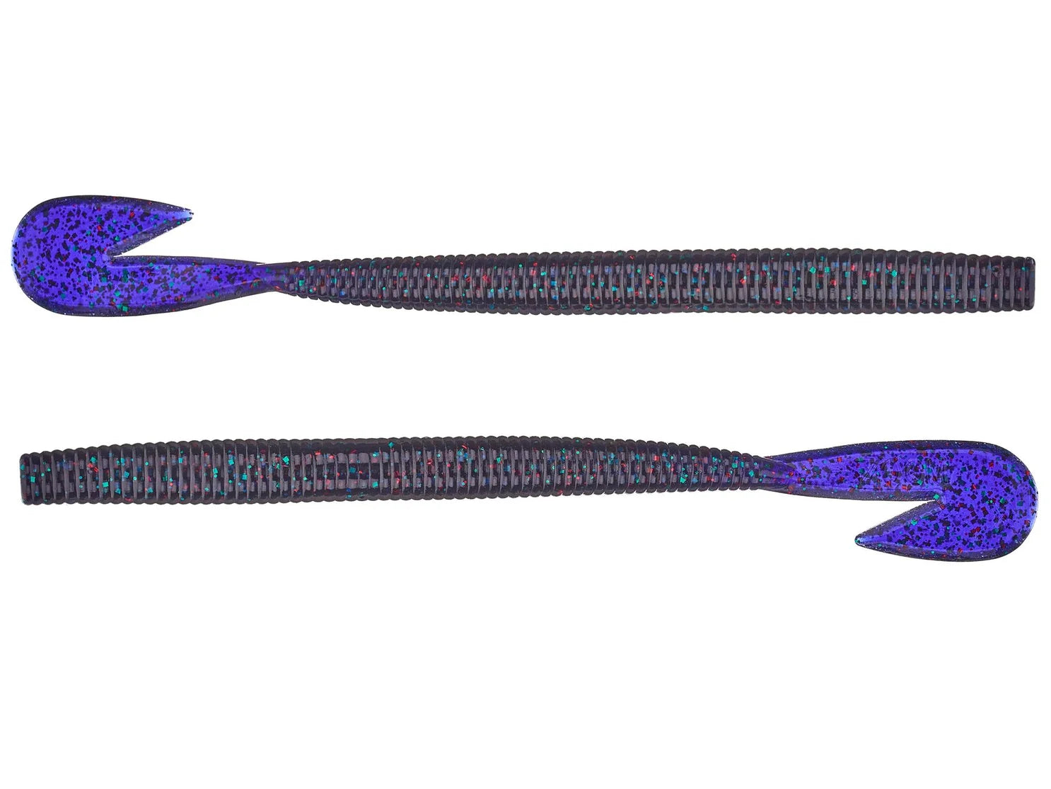 blue worm with yellow tail zoom fishing lure Zoom Mag Ultravibe Speed Worms 7"