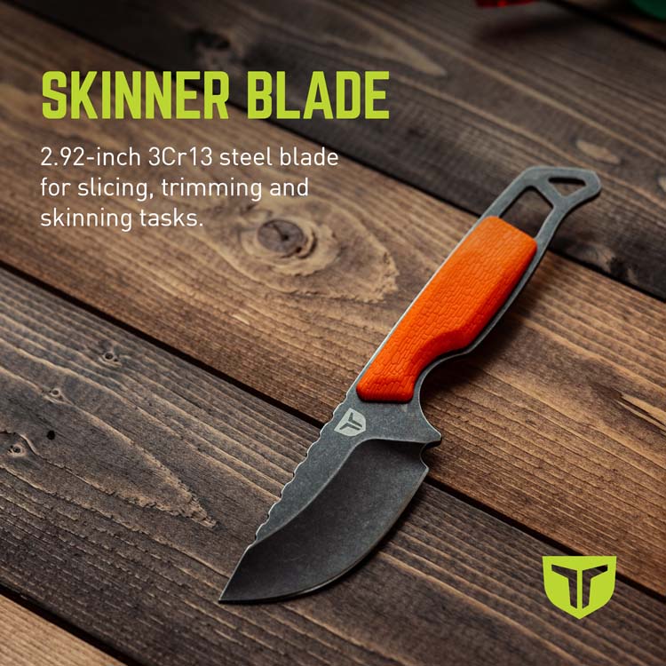 Nekkid Skinner Knife Black/ Blaze Orange