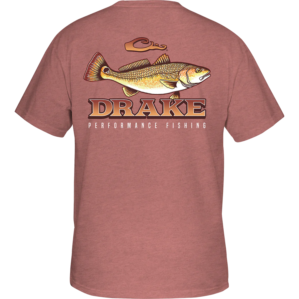 Drake Trophy Redfish T-Shirt - Brick Dust Light