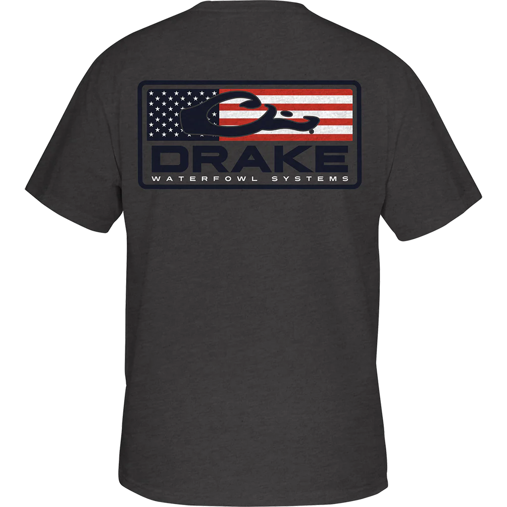 Drake Youth Patriotic Bar T-Shirt - Graphite