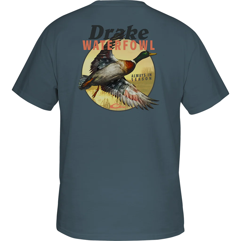 Drake Americana Mallard T-Shirt - Smoke Blue