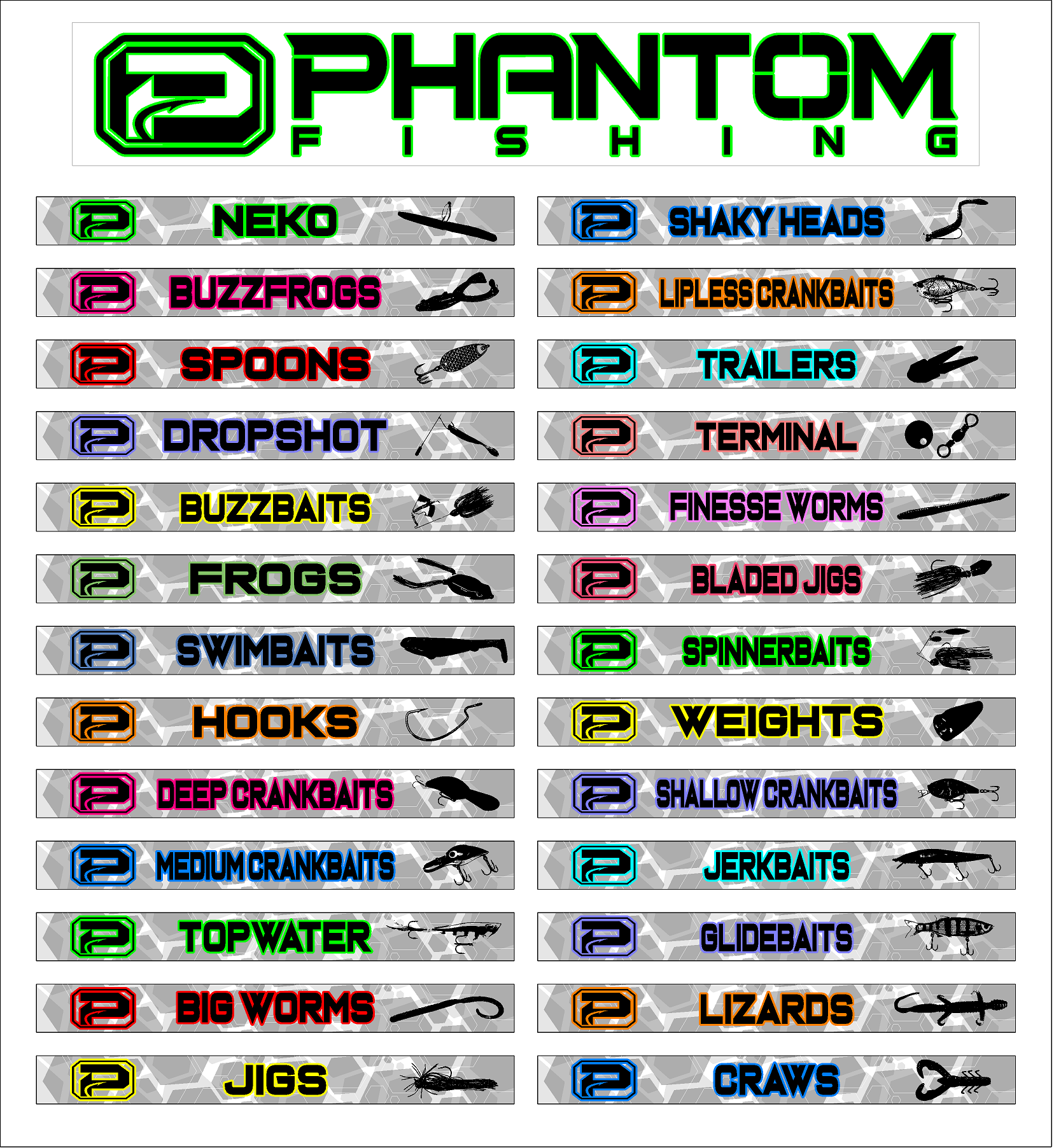 Phantom TACKLE BOX Labels - Phantom Outdoors