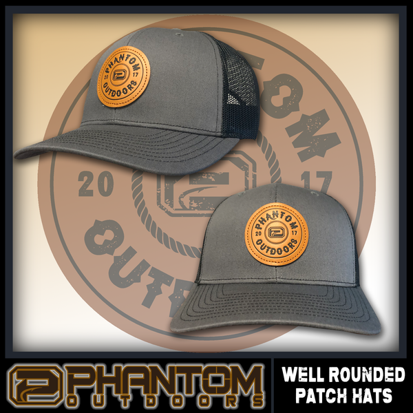 Phantom Outdoors - Tournament Grade Fishing Apparel - 🔥🔥 NEW PATCH HAT  🔥🔥 Introducing our newest leather patch hat! Custom shaped leather patch,  with a laser engraved Bass and Phantom P logo.