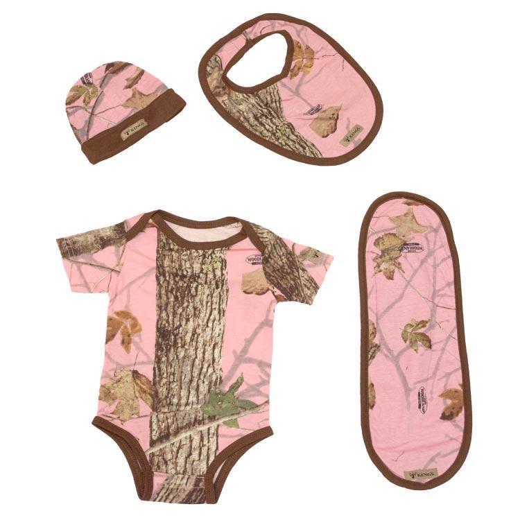 Kings Camo Infant Short Sleeve Bodysuit Woodland Pink