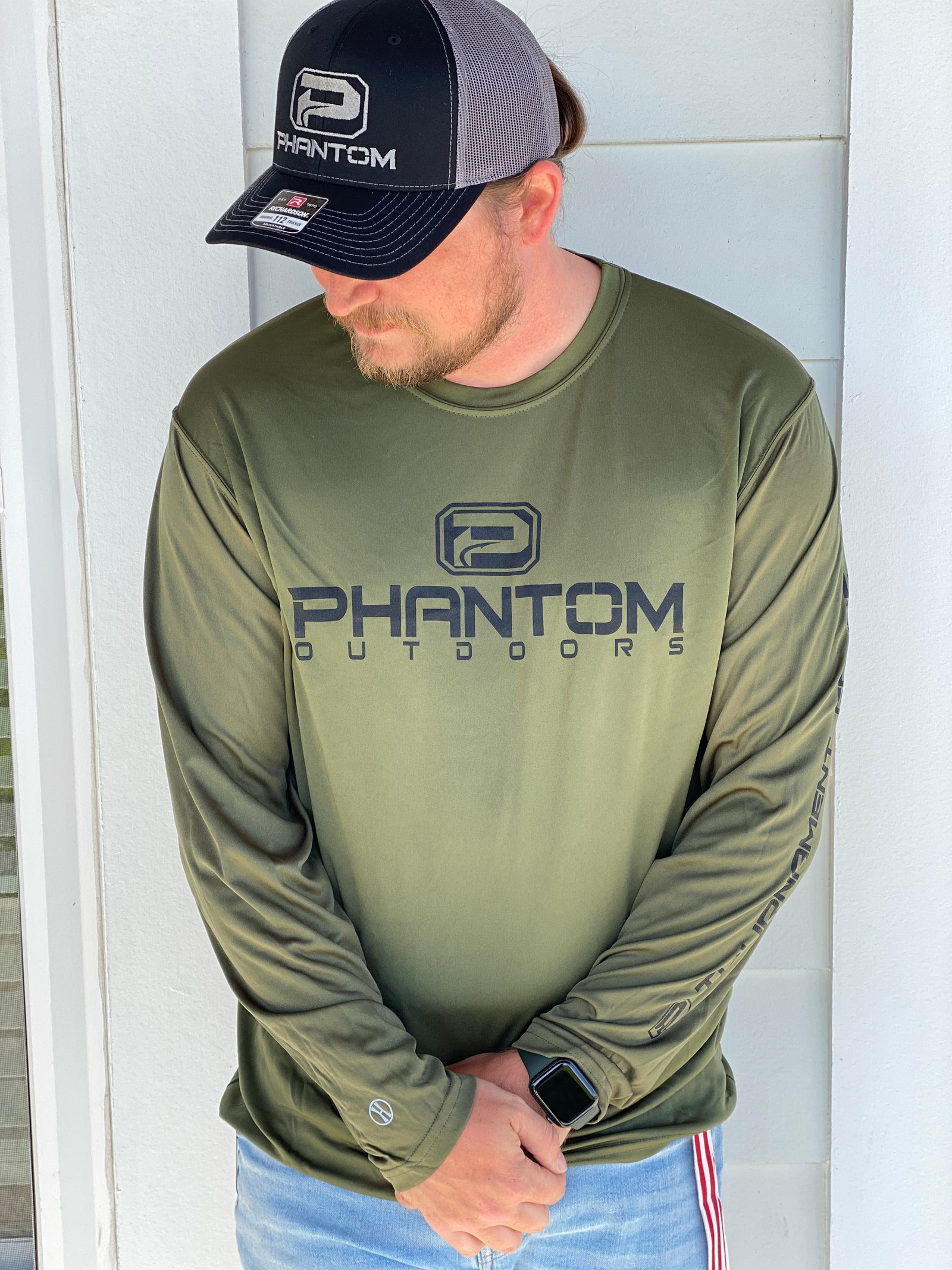 Phantom Camo Performance Fishing Shirt Blue / M